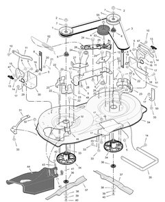 Mower Housing Diagram and Parts List for 405003X50B 2003 Briggs and Stratton Lawn Tractor